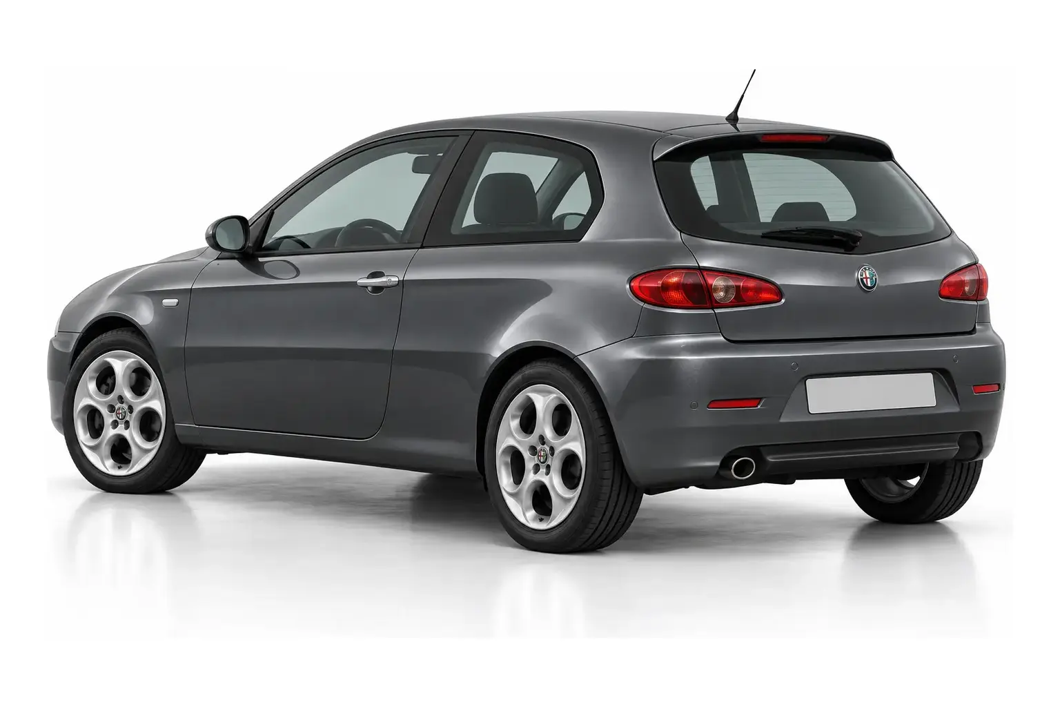 Kit vitre teintée Alfa Romeo 147 – Phase 2, 3 portes, 2005–2010 — vue trois-quarts arrière