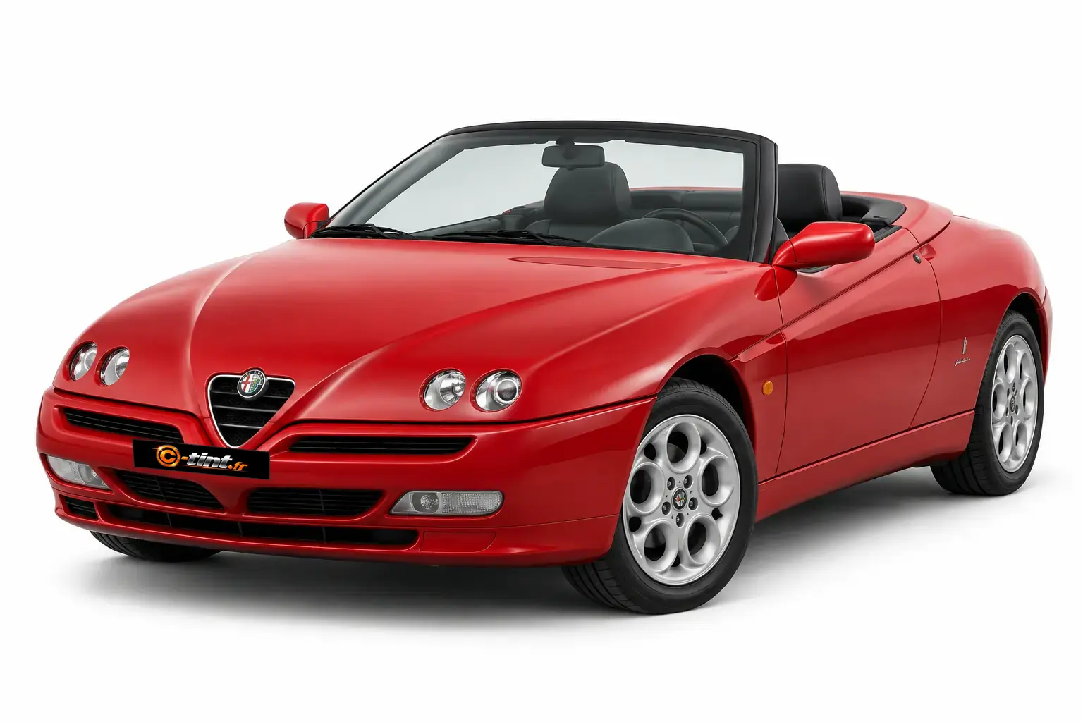 Kit vitre teintée Alfa Romeo Spider Génération 1995, Cabriolet 2 portes, 1995–2005 — vue trois-quarts avant