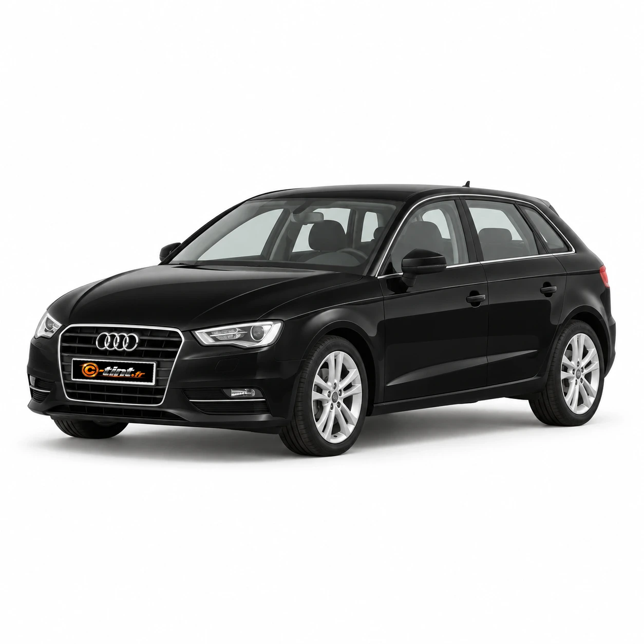 Audi A3 Génération 3 — Sportback, 2014, 5 portes, noir — vue trois-quarts avant