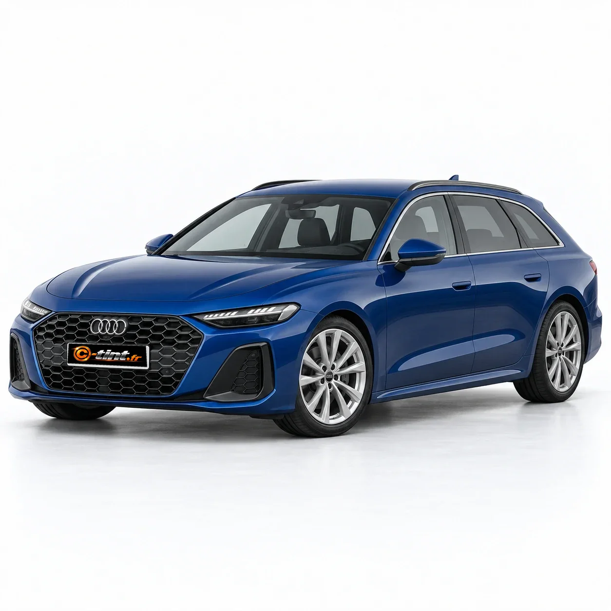 Audi A5 Génération 3 — Avant Break, 2025, Break 5 portes, bleu — vue trois-quarts avant