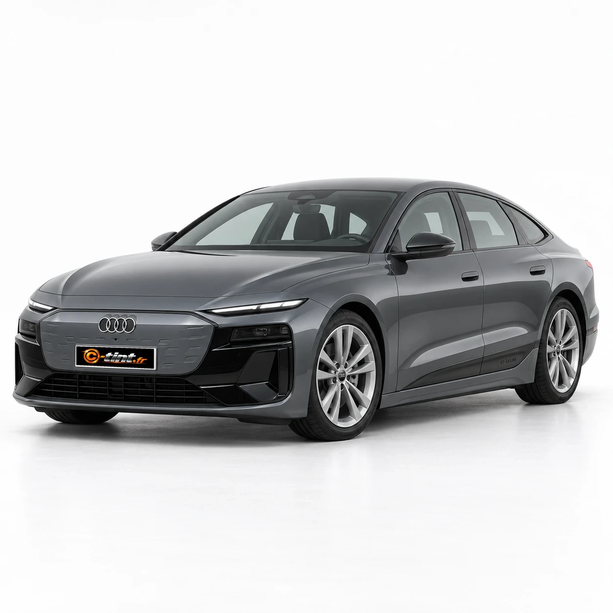 Audi A6 e-tron Sportback — électrique, 2025, 5 portes, gris — vue trois-quarts avant