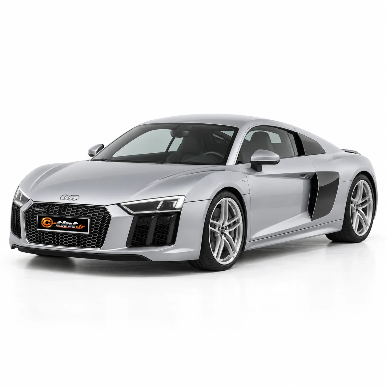 Audi R8 Génération 2 — Coupé, 2017, Coupé 2 portes, argent — vue trois-quarts avant