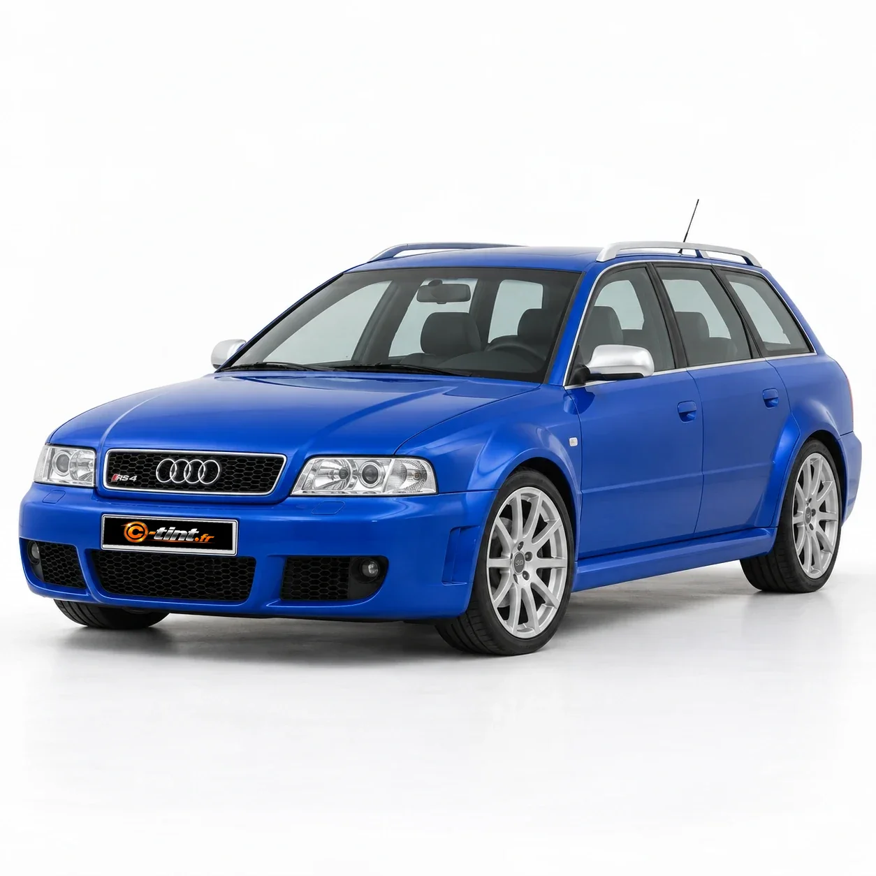 Audi RS4 Génération 1 — Avant, 2001, Break 5 portes, bleu — vue trois-quarts avant