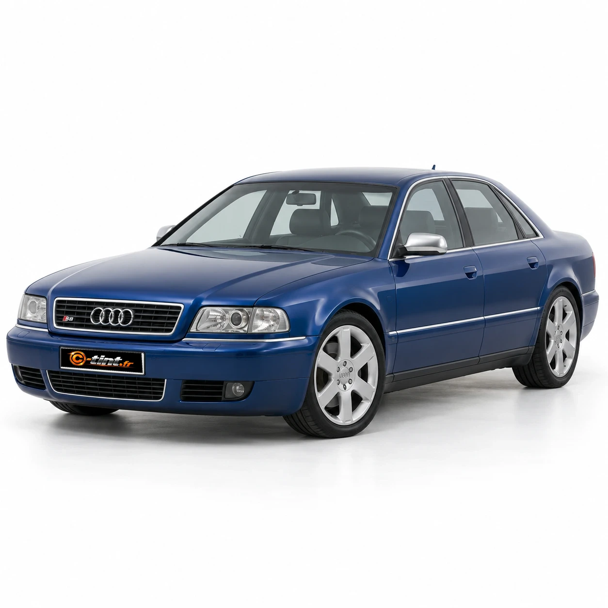 Audi S8 Génération 1 — Berline, 2001, Berline 4 portes, bleu — vue trois-quarts avant
