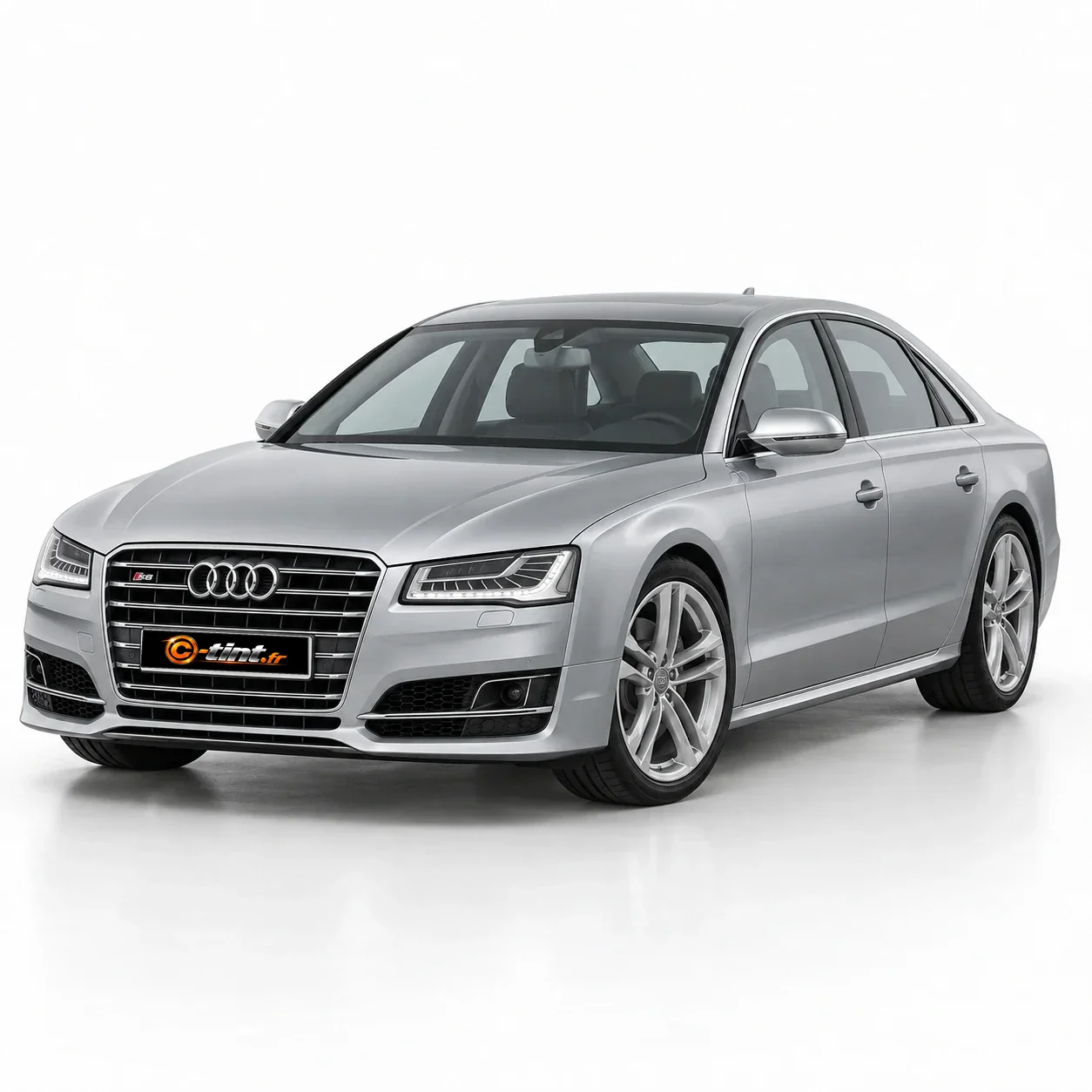 Audi S8 Génération 3 — Berline, 2014, Berline 4 portes, argent — vue trois-quarts avant