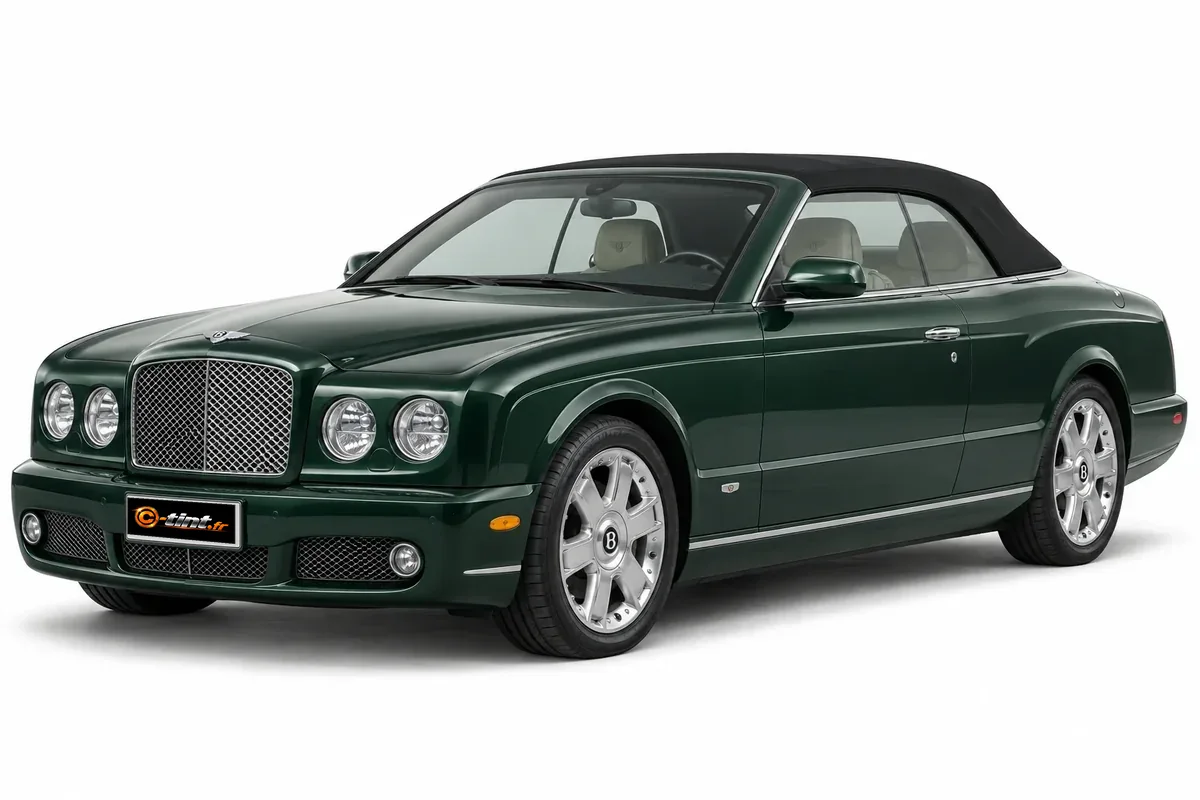 Bentley Azure Génération II, 2008, Cabriolet 2 portes, vert anglais métallisé — vue trois-quarts avant
