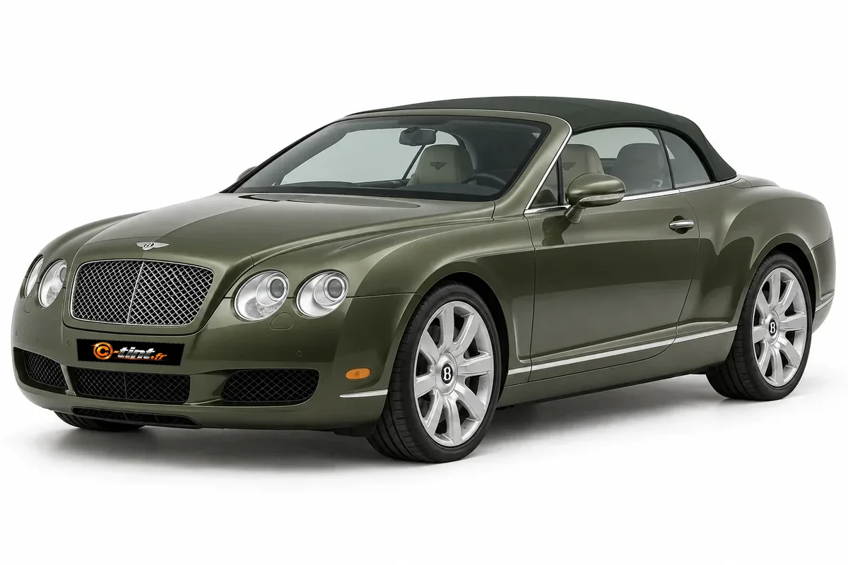 Bentley Continental GTC Génération I, 2008, Cabriolet 2 portes, vert olive métallisé — vue trois-quarts avant