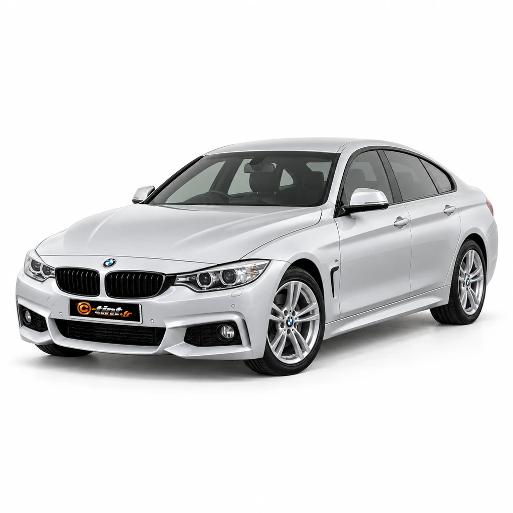 BMW Série 4 / i4 F36 — Génération 1 — GranCoupé Berline, 2015, Gran Coupé (5 portes), argent métallisé — vue trois-quarts avant