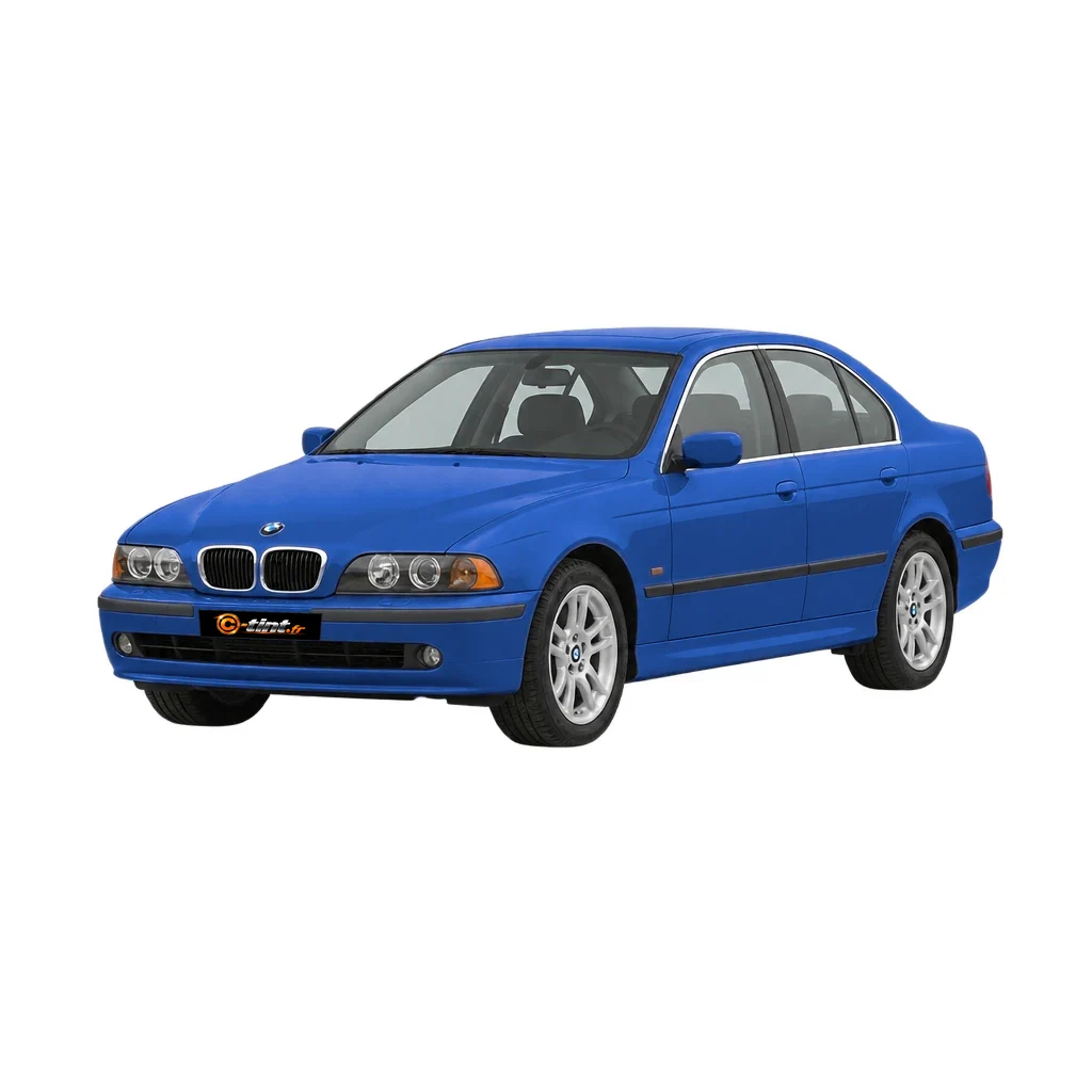 BMW Série 5 / i5 E39 — Génération 3 — Berline, 2003, Berline (4 portes), bleu — vue trois-quarts avant