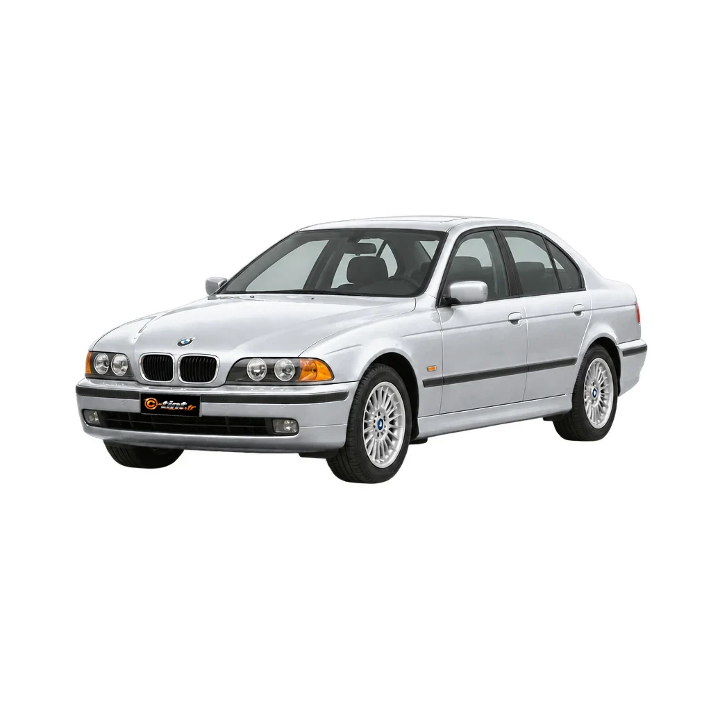 BMW Série 5 / i5 E34 — Génération 2 — Berline, 1996, Berline (4 portes), argent — vue trois-quarts avant