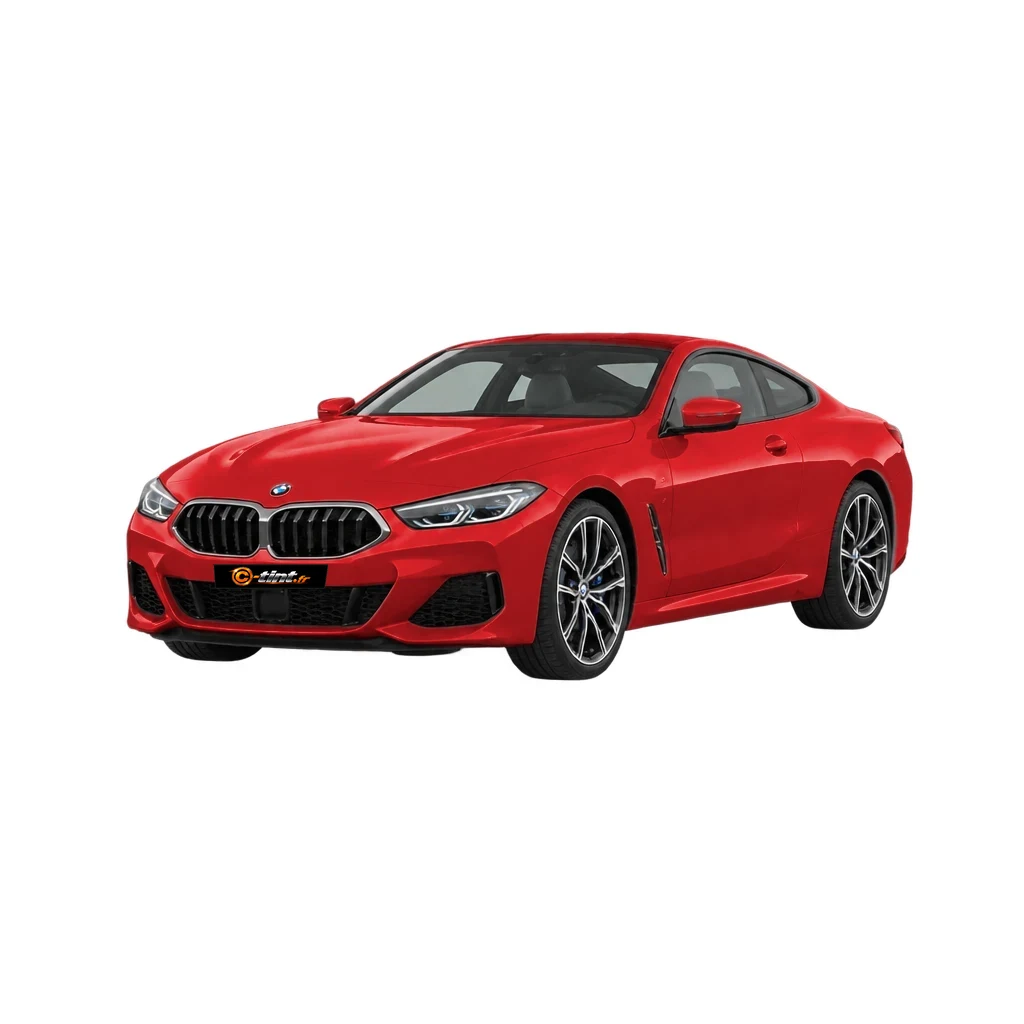 BMW Série 8 G15 — Génération 2 — Coupée, 2026, Coupé (2 portes), rouge — vue trois-quarts avant