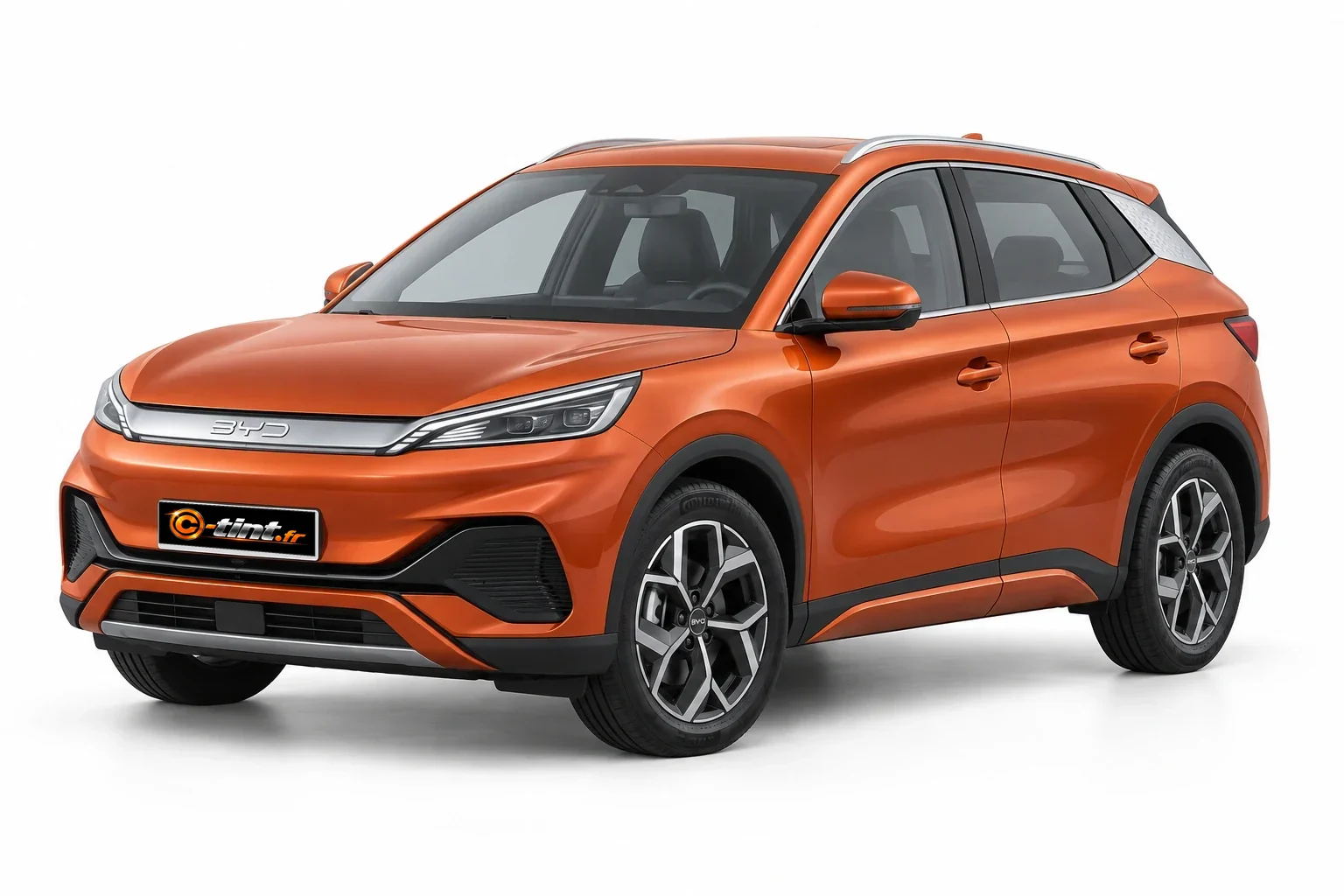 BYD ATTO 3 Électrique — avant EVO, 2023, SUV 5 portes, orange cuivre métallisé — vue trois-quarts avant