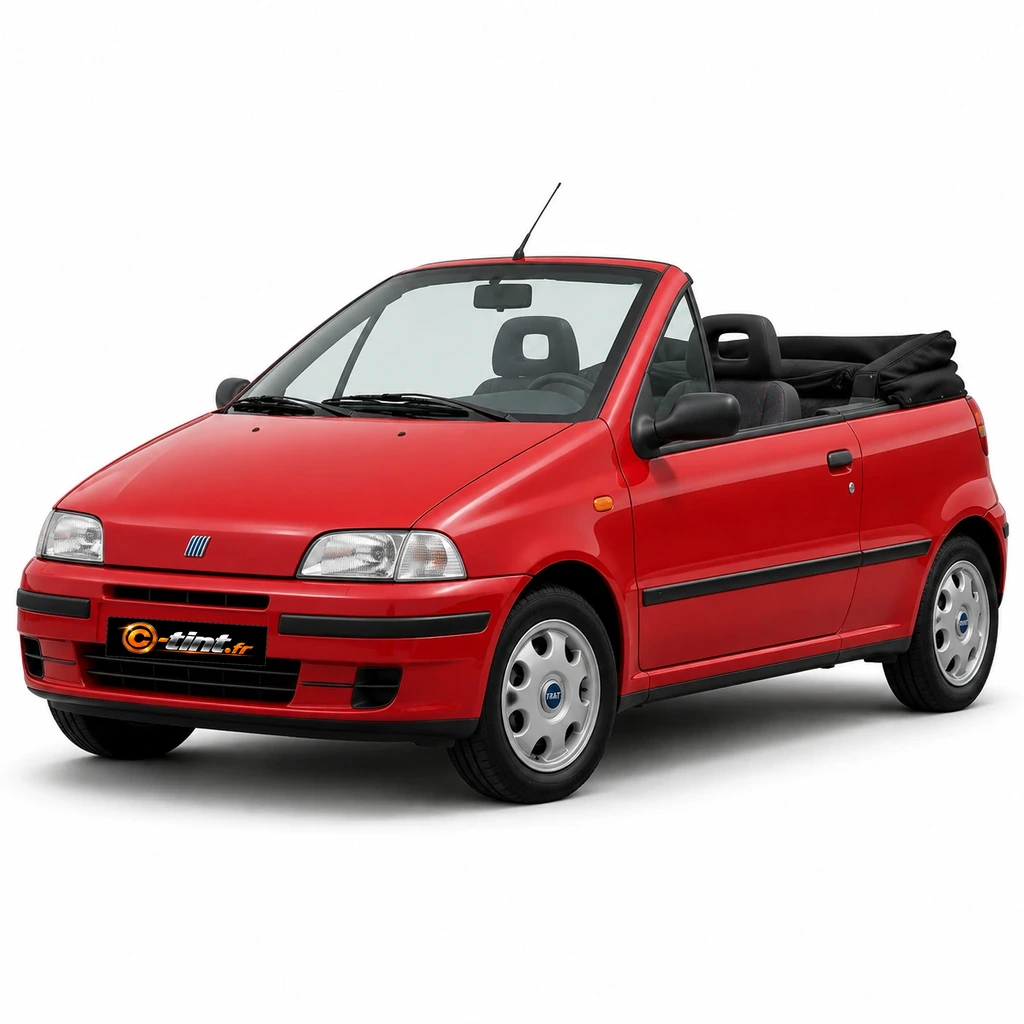 Fiat Punto 176C — Génération 1 — Cabriolet — lunette arrière non incluse (toile), Cabriolet (2 portes) — vue trois-quarts avant