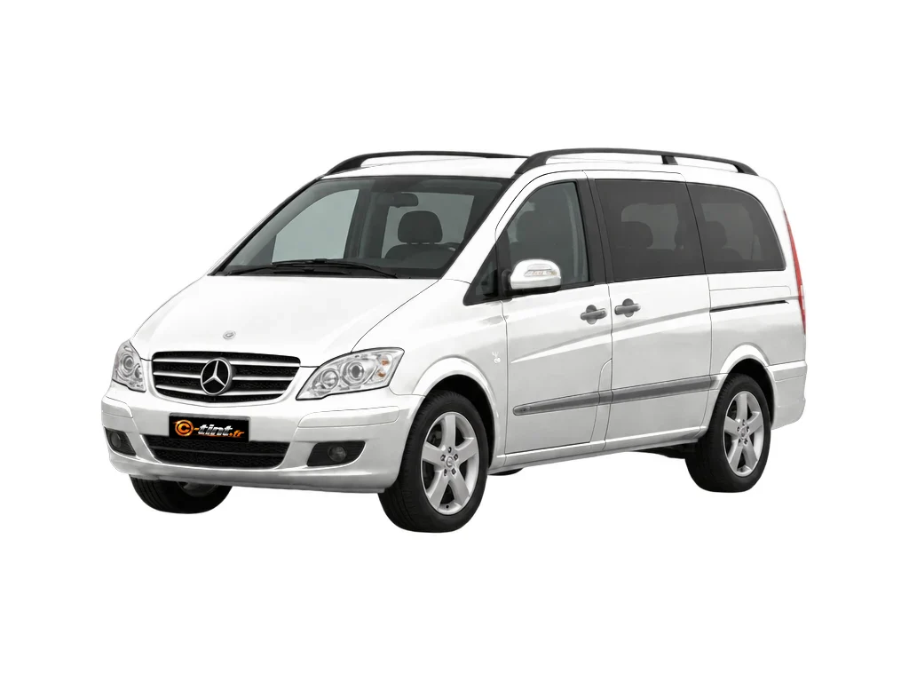 Mercedes-Benz Viano W639 — Génération 1 — Extra Long — 2 portes latérales,vitres fixes & hayon · Extra Long · 5 portes — vue trois-quarts avant