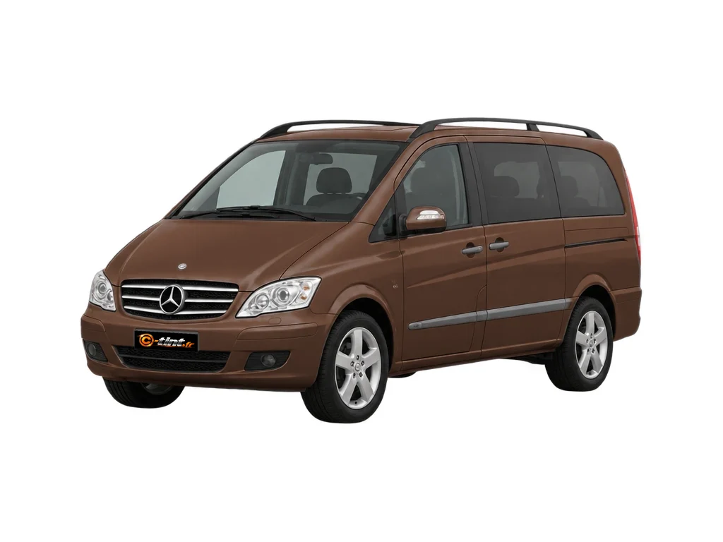 Mercedes-Benz Viano W639 — Génération 1 — Long — 1 porte latérale,1 vitre ouvrante côté droit & hayon · Long · 4 portes — vue trois-quarts avant