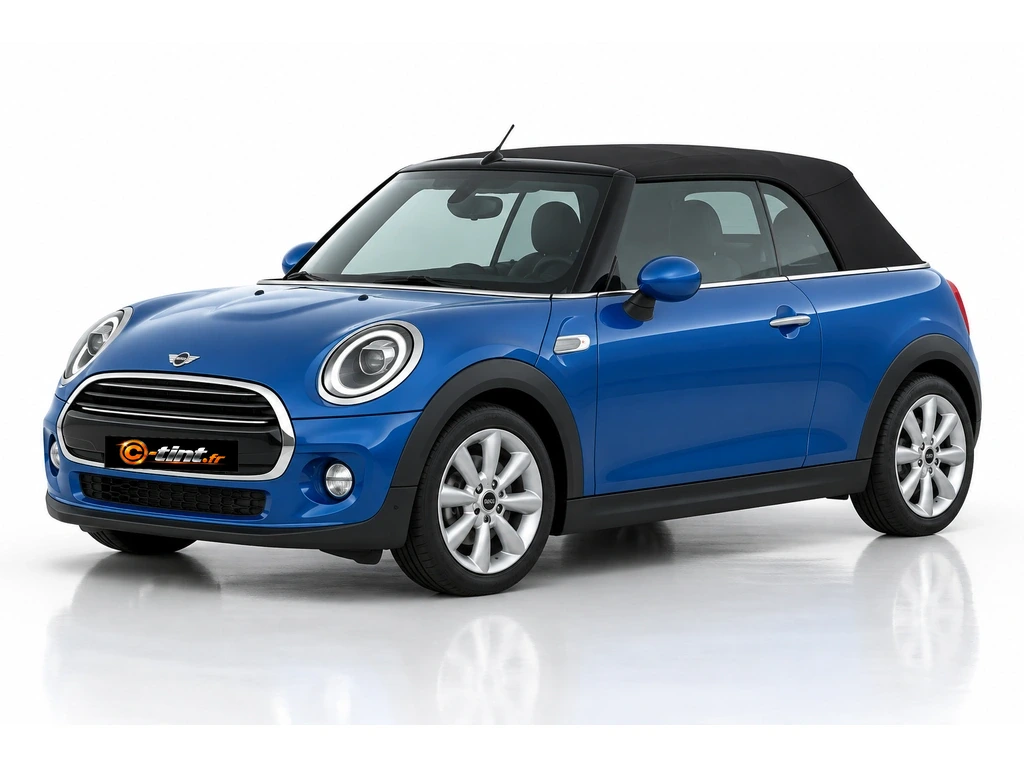 MINI Cabriolet F57 — Génération 3 · Cabriolet · 2 portes — vue trois-quarts avant vers la gauche