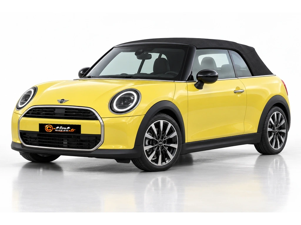 MINI Cabriolet F67 — Génération 4 · Cabriolet · 2 portes — vue trois-quarts avant vers la gauche