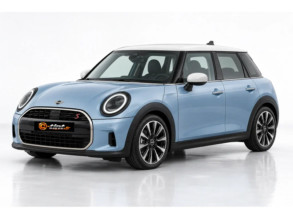 MINI One et Cooper F65 — Génération 4 — 5 portes · Citadine · 5 portes — vue trois-quarts avant vers la gauche