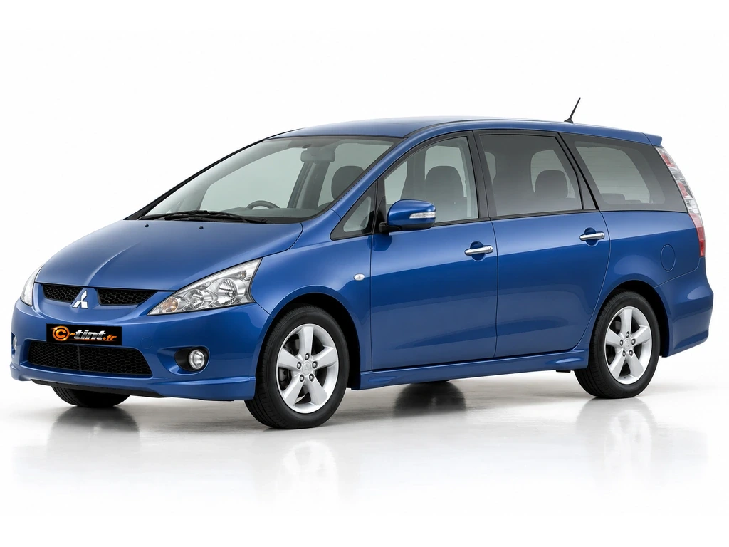 Mitsubishi Grandis NA0W — Génération 1 — custode gauche longue / droite courte · Monospace · 5 portes — vue trois-quarts avant vers la gauche