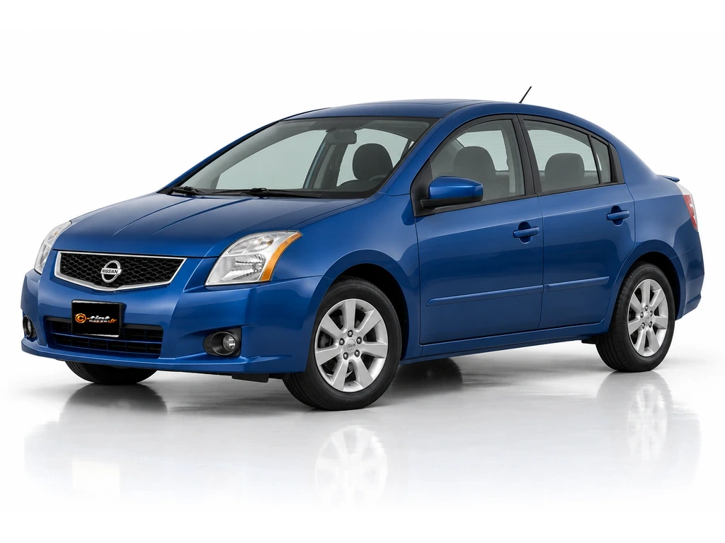 Nissan Sentra B16 — Génération 6 — Berline · Berline · 4 portes — vue trois-quarts avant vers la gauche
