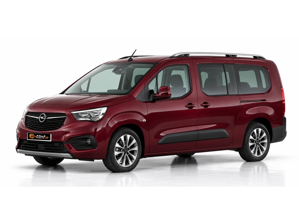 Opel Combo K9 — E Long — vitres fixes, lunette fixe du hayon · Monospace · 4/5 portes — vue trois-quarts avant vers la gauche