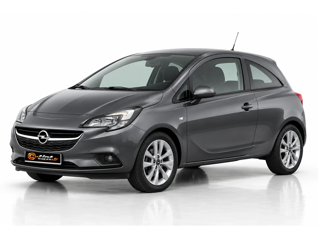Opel Corsa E — 3 portes · Berline compacte · 3 portes — vue trois-quarts avant vers la gauche