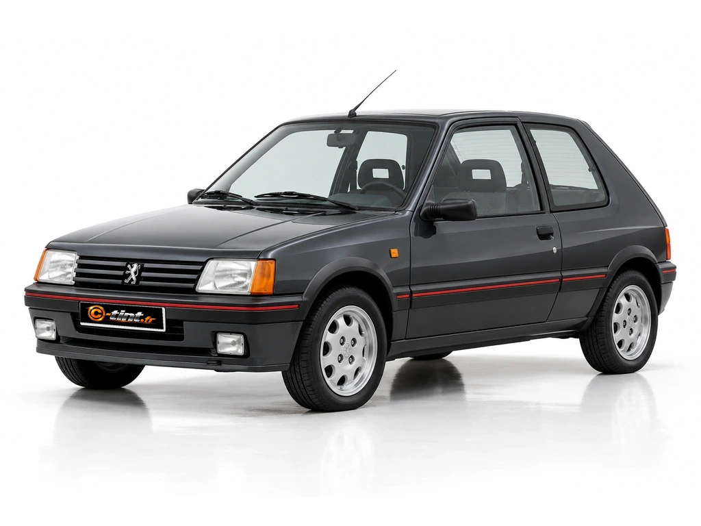 Kit vitre teintée Peugeot 205 · 20A/C/D — Génération 1 — vitres arrières fixes · 1983–1999 · Berline compacte · 3 portes · 3