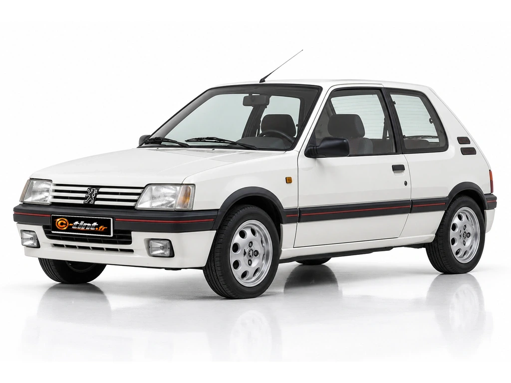 Kit vitre teintée Peugeot 205 · 20A/C/D — Génération 1 — vitres arrières ouvrantes · 1983–1999 · Berline compacte · 3 portes · 3