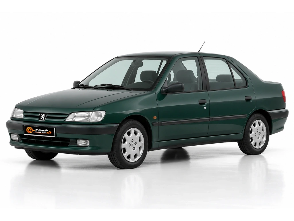 Peugeot 306 7*** — Génération 1 — Berline · Berline · 4 portes — vue trois-quarts avant vers la gauche