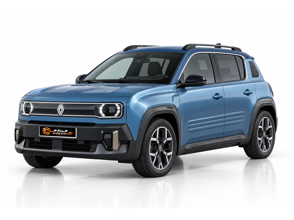 Renault 4 E-Tech Génération 1 · SUV · 5 portes — vue trois-quarts avant vers la gauche