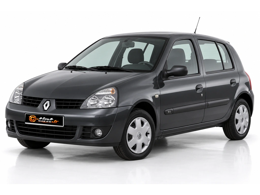 Kit vitre teintée Renault Clio · B — Génération 2 — Campus · 2005–2012 · Berline compacte · 5 portes · 5