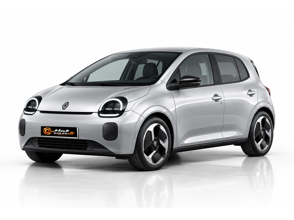 Renault Twingo E-Tech Génération 4 — E-Tech electric · Berline compacte · 5 portes — vue trois-quarts avant vers la gauche
