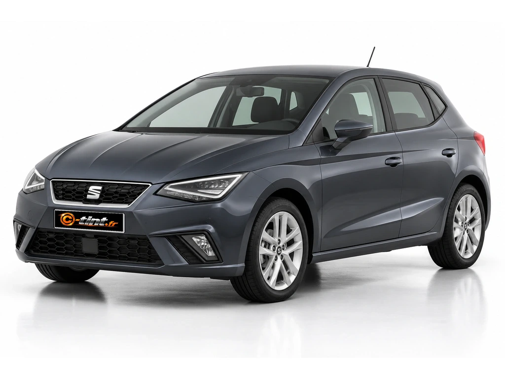 Seat Ibiza Mk 5 — Génération 5 · Berline compacte · 5 portes — vue trois-quarts avant vers la gauche