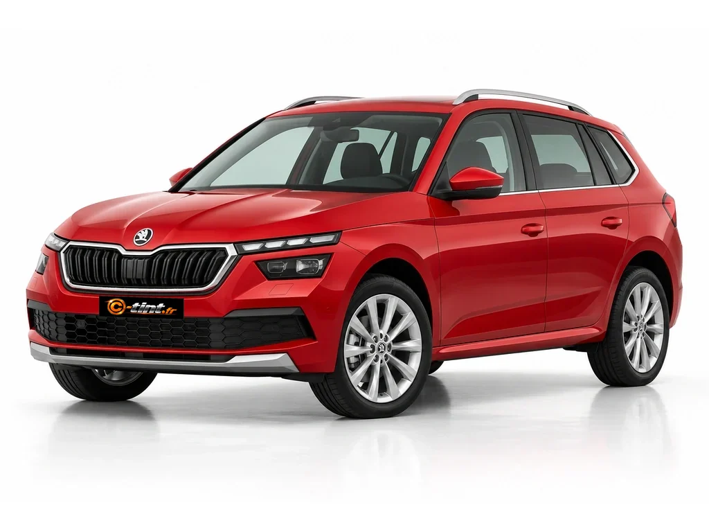 Skoda Kamiq NW4 — Génération 1 · SUV · 5 portes — vue trois-quarts avant vers la gauche