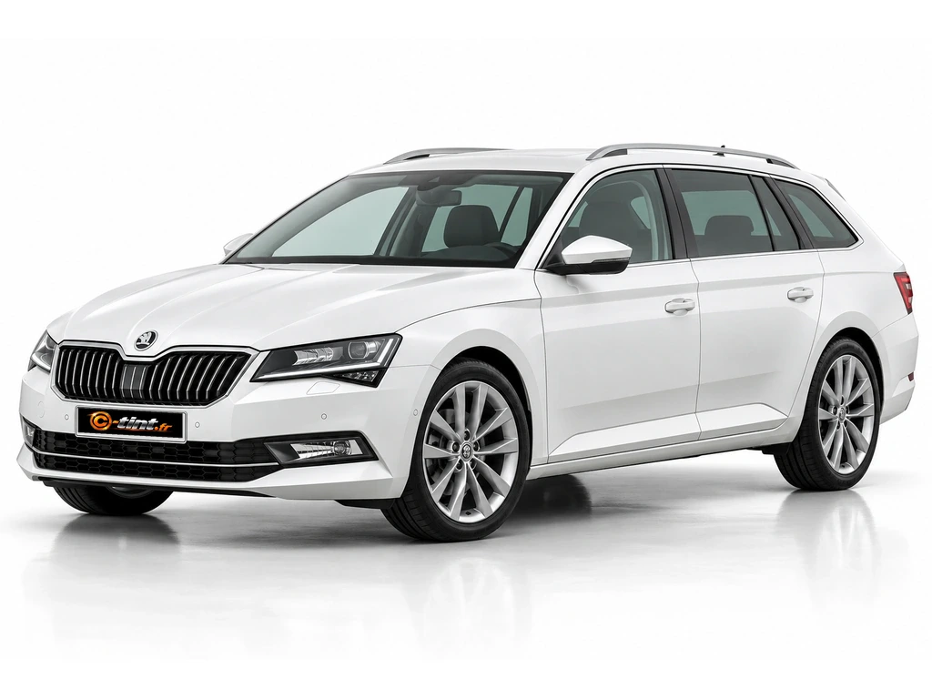 Skoda Superb 3V5 — Génération 3 — Combi Break · Break · 5 portes — vue trois-quarts avant vers la gauche