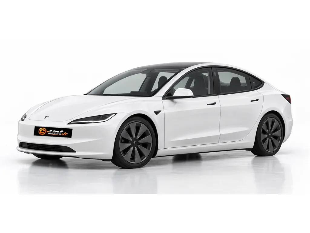 Tesla Model 3 Highland — Sans lunette arrière · Berline · 4 portes — vue trois-quarts avant vers la gauche