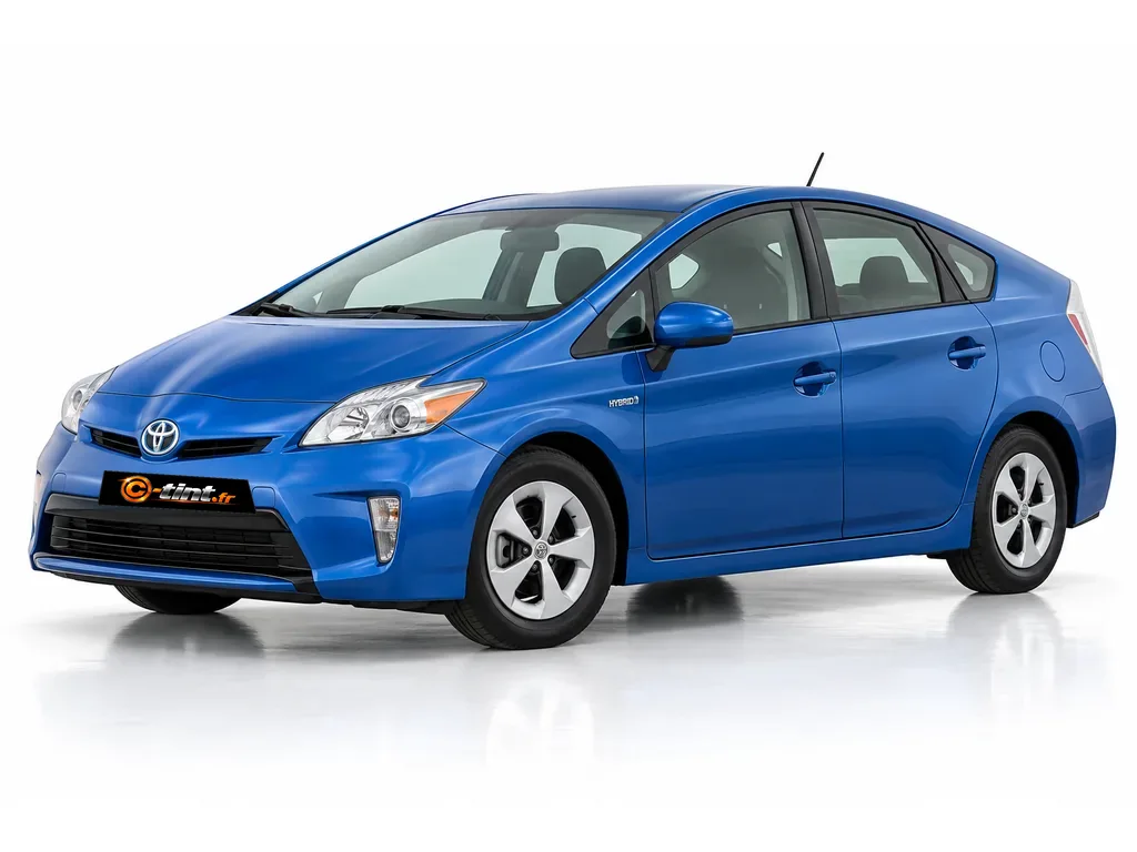 Toyota Prius XW30 — Génération 3 · Compacte · 5 portes — vue trois-quarts avant vers la gauche