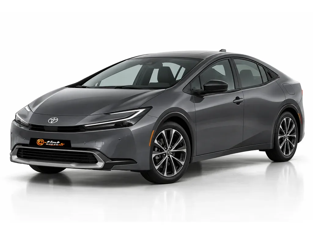 Toyota Prius XW60 — Génération 5 · Compacte · 5 portes — vue trois-quarts avant vers la gauche