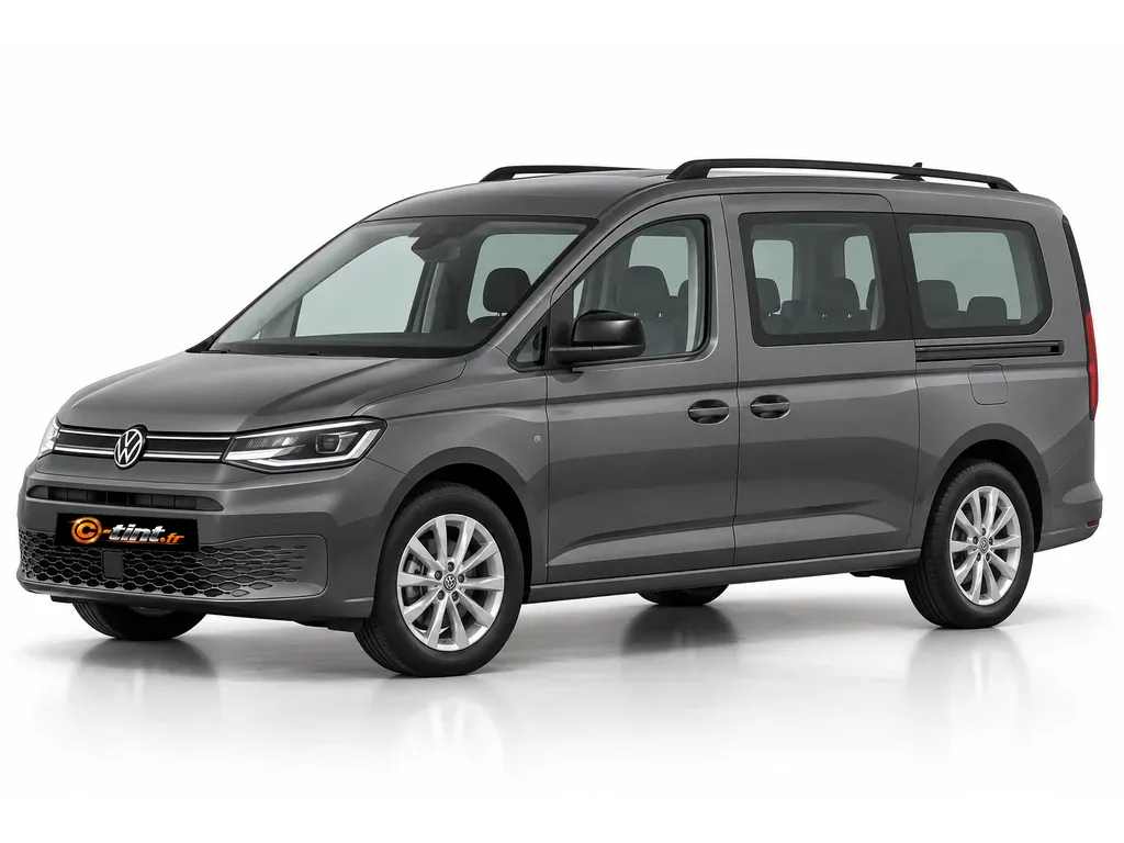 Volkswagen Caddy SB — Génération 5 — Maxi — 2 portes laterales , vitres fixes, hayon · Monospace · 5 portes — vue trois-quarts avant vers la gauche